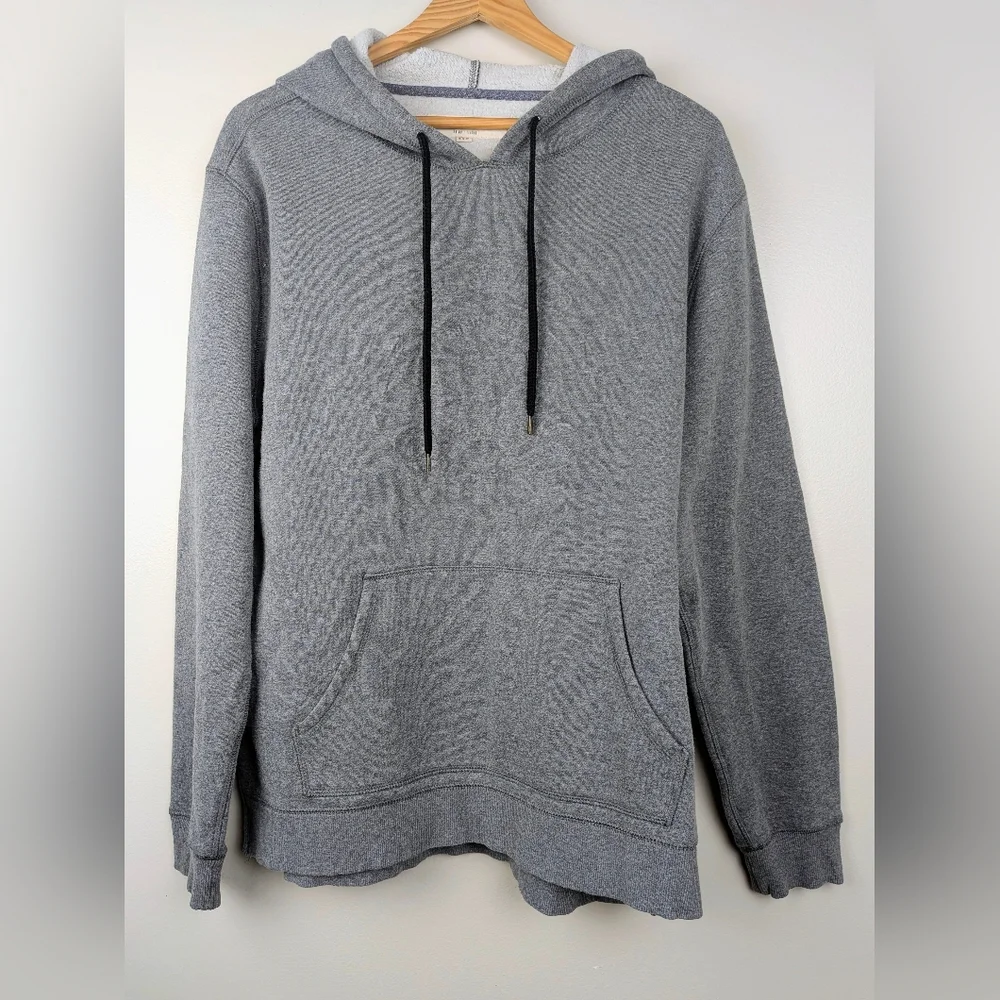 Levi's Strauss Gray Embossed Logo Men's Hoodie Sweatshirt Pouch Streetwear M